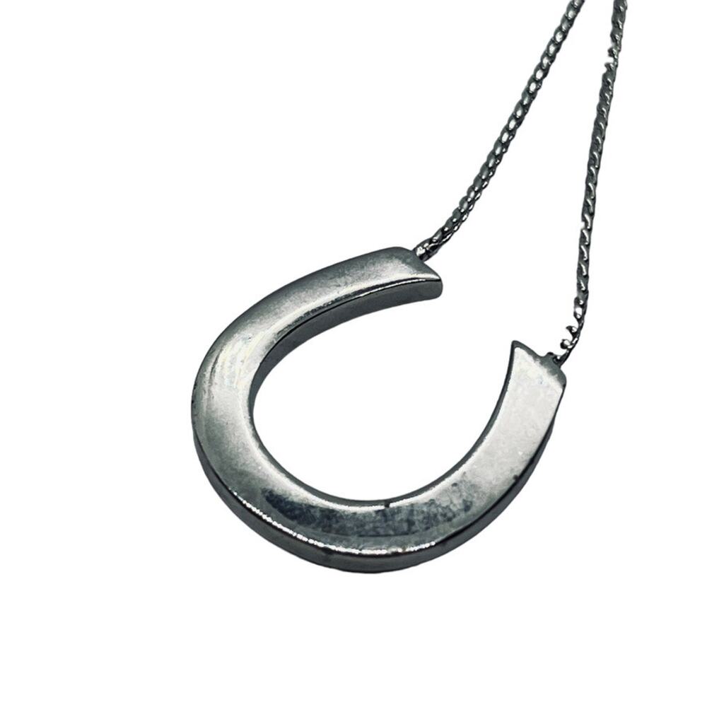 Lia Sophia Horseshoe Necklace Women Rhinestone In Box Vintage Silver Tone 16 in - Picture 4 of 11